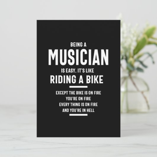 Musician Job Titel Geschenk Einladung (Stehend Vorderseite)