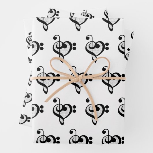 Musician Music Note Pattern Heart Geschenkpapier Set (Beispiel)
