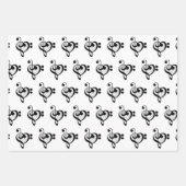 Musician Music Note Pattern Heart Geschenkpapier Set (Vorderseite)