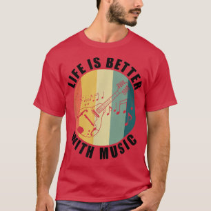 Musician Music Notes Life With Mandolin  T-Shirt