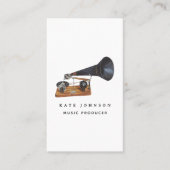 Musician Music Producer Gramophone QR Code Visitenkarte (Vorderseite)