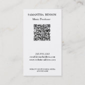 Musician Music Producer Gramophone QR Code Visitenkarte (Rückseite)