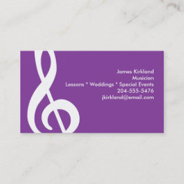 Musician Music Teacher Band Director Treble Clef Visitenkarte