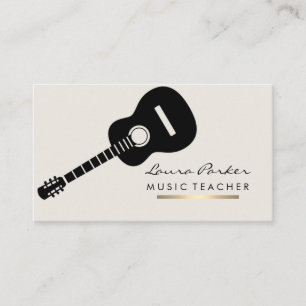 Musician Music Teacher Gitarreninstrument Gold Visitenkarte