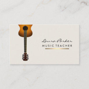 Musician Music Teacher Gitarreninstrument Gold Visitenkarte