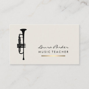 Musician Music Teacher Trumpet Instrument Gold Visitenkarte