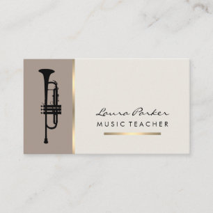 Musician Music Teacher Trumpet Instrument Gold Visitenkarte