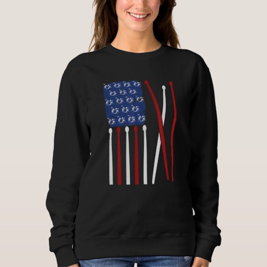 Musician Musical Instrument patriotic US flag drum Sweatshirt (Vorderseite)