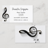 Musician Musical Musiknotens Lehrer Band Sänger Visitenkarte (Vorne/Hinten)