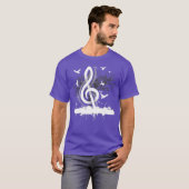 Musician Musiknotens Birds Treble Clef T-Shirt (Vorne ganz)