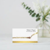 Musician Oboist Player Music Gold Oboe Waves Visitenkarte (Stehend Vorderseite)