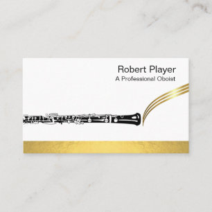 Musician Oboist Player Music Gold Oboe Waves Visitenkarte