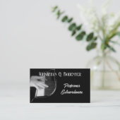 Musician Performer Elegant Schwarz-weiß Visitenkarte (Stehend Vorderseite)