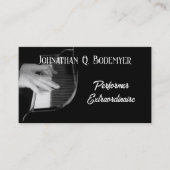 Musician Performer Elegant Schwarz-weiß Visitenkarte (Vorderseite)