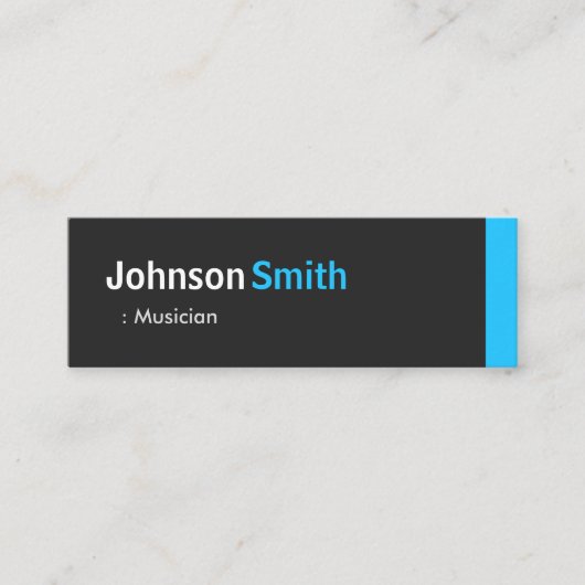 Musician - Personal Aqua Blue Mini Mini Visitenkarte (Vorderseite)