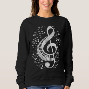 Musician Pianist Musiknotens Keyboard Treble Clef Sweatshirt