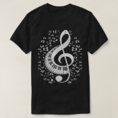 Musician Pianist Musiknotens Keyboard Treble Clef T-Shirt (Design vorne)