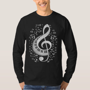 Musician Pianist Musiknotens Keyboard Treble Clef T-Shirt