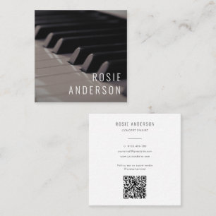 Musician Piano Keys QR Code Modernes Foto Quadratische Visitenkarte