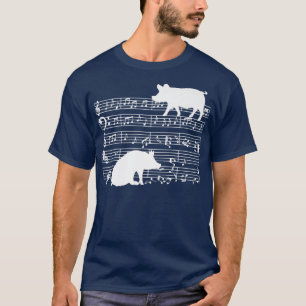 Musician Sheet Music Design mit Pig auf Musiknote T-Shirt