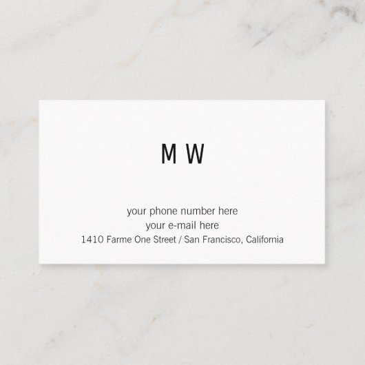 Musician White Business Card mit Gitarre Visitenkarte (Rückseite)