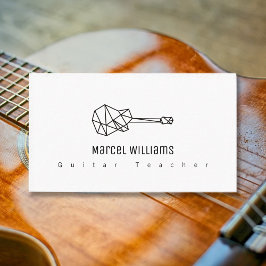 Musician White Business Card mit Gitarre Visitenkarte