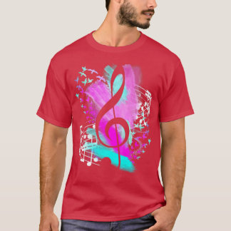 MusicianMusic LoverBird LoverFarbige Musiknoten T-Shirt