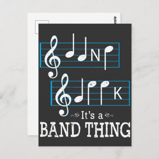 Musicians Band Geek Musiknotens Rechtschreibend lu Postkarte (Vorne/Hinten)