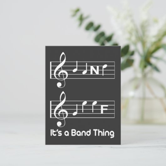 Musicians Band Geek Musiknotens Rechtschreibend lu Postkarte (Stehend Vorderseite)