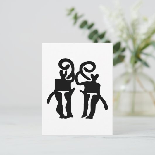 Musicians-BW Postkarte (Stehend Vorderseite)