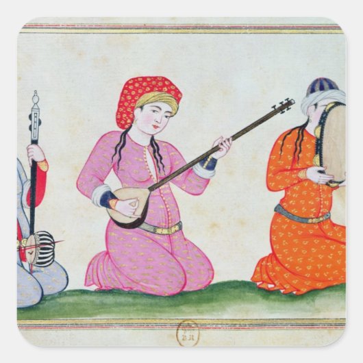 Musicians 'Costumes de la Cour et de la la Quadratischer Aufkleber (Vorderseite)