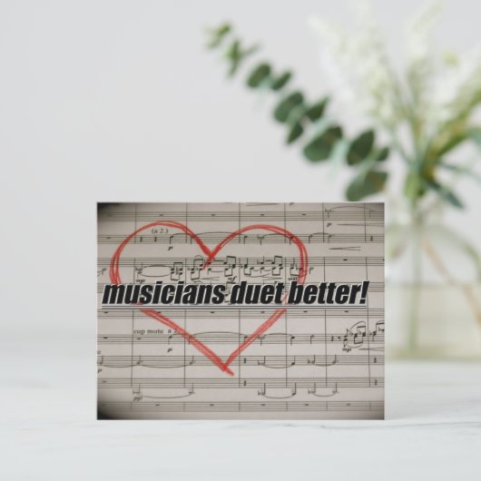 Musicians Duet Better Postcard Postkarte (Stehend Vorderseite)