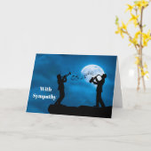 Musicians Full Moon Silhouette Beileid Karte (Gelbe Blume)