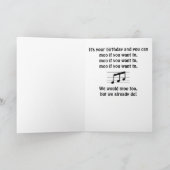 Musicians Funny Birthday Gruß Karte (Innenseite)