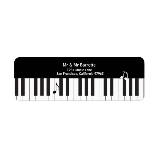 Musicians Piano Keys Rücksendeadresse (Vorne)