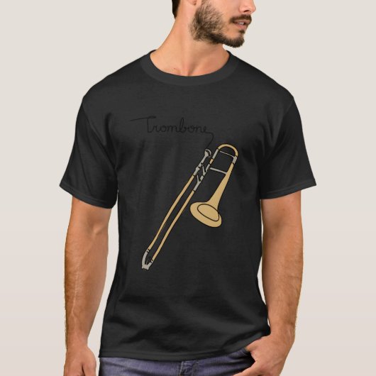 Musiconprint Trombone Line Musicians Band Orchestr T-Shirt (Vorderseite)