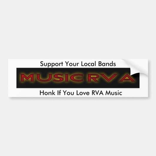 MusicRVA, Honk Wenn Sie RVA Liebe Musik, Support Y Autoaufkleber (Vorne)