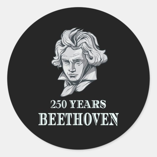 Musik - 250 Jahre Ludwig van Beethoven Runder Aufkleber (Vorderseite)