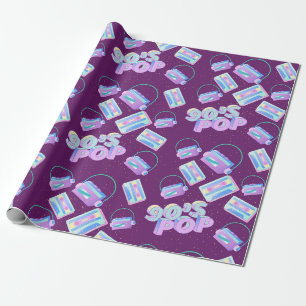 Musik 90er Pattern Stil Geschenkpapier