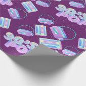 Musik 90er Pattern Stil Geschenkpapier (Ecke)