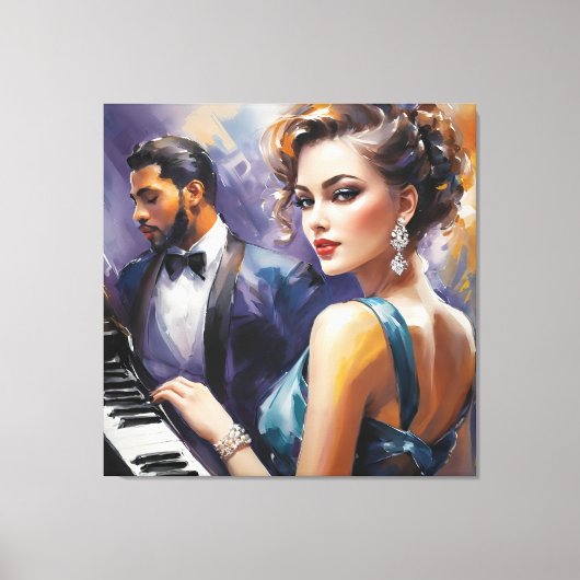 Musik abspielen leinwanddruck (Vorderseite)