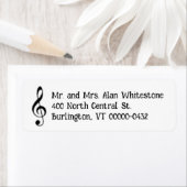 Musik als Schwarz-Weiß-Rücksendeadressen-Aufkleber (Insitu)