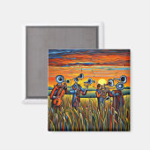 Musik auf der Wiese 1 Magnet (Vorderseite/Rückseite)