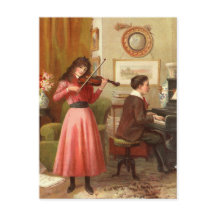 Musik auf der Zuhause Vintag Illustration