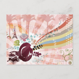 Musik aus dem Vintagen Gramophon Postkarte