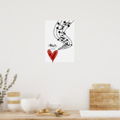 Musik aus Herzdrucken Poster (Küche)
