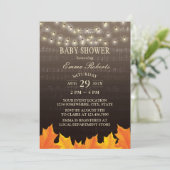 Musik Baby Dusche Herbst lässt String Lights Einladung (Stehend Vorderseite)