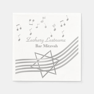 Musik-Bar Mitzvah Silber Serviette