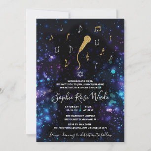 Musik Bat Mitzvah Einladung Mikrofon