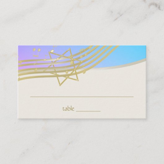 Musik-Bat Mitzvah Sitzkarte Platzkarte (Vorderseite)